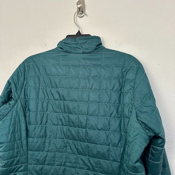 Patagonia Nano Puff Quilted Full Zip Outdoors Hiking Green Teal Women XL X-Large - Picture 9 of 9